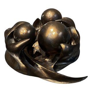 Dutch Artist, Brutalist Sculpture, 1970s, Ceramic in Bronze Glaze For Sale