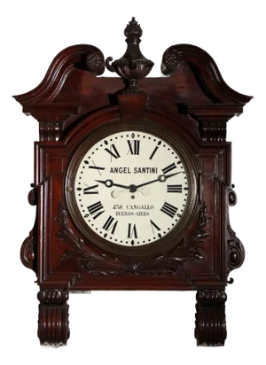 Large Industrial Mahogany Clock