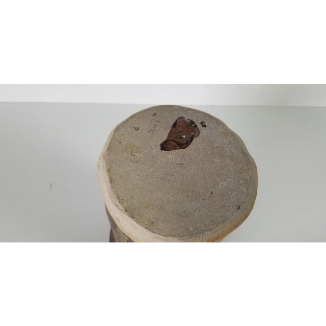 Vintage Signed Brown Glaze Art Pottery Vase For Sale - Image 9 of 10