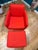 CB2 Cb2 Atomic Orange Parlour Chair & Ottoman For Sale - Image 4 of 4