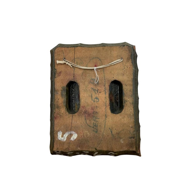 Large Antique Hand-Carved Wooden Textile Stamp Block, 1890s For Sale - Image 5 of 6