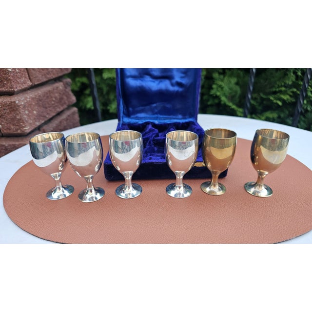 EPNS Plated Goblets in a Box, 1960s, Set of 7 For Sale - Image 4 of 8