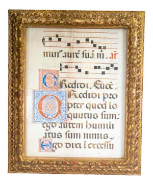 Antique Florentine Illuminated Songbook Page