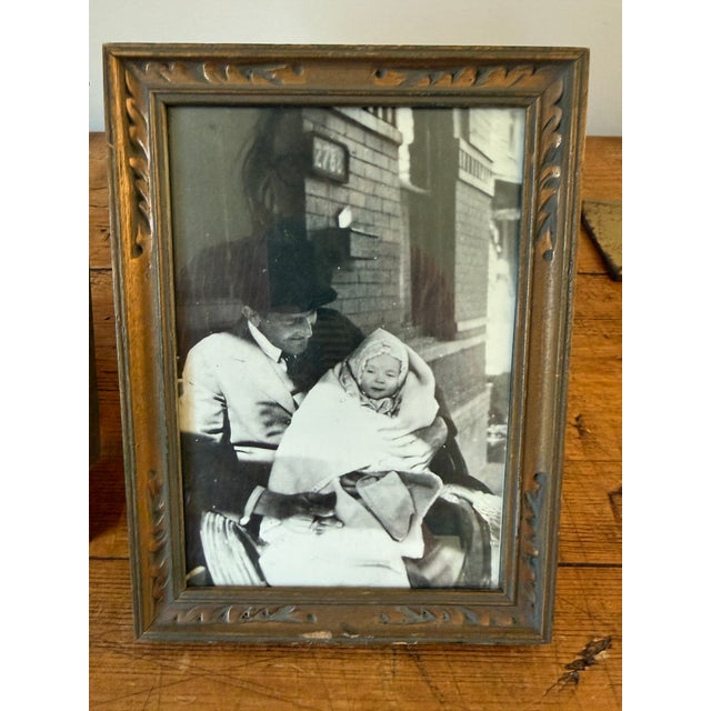 Pair of Antique Wood & Gilt Gold Picture Frames, 5.75" X 7.75" For Sale - Image 4 of 11