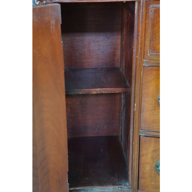 Wood Mid Century Sheraton Style Mahogany Bow Front China Curio Display Cabinet 82" For Sale - Image 7 of 18