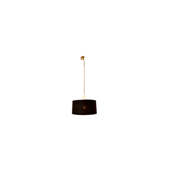 Lackfolie with Gold Interior Silk Cord Suspension Light For Sale