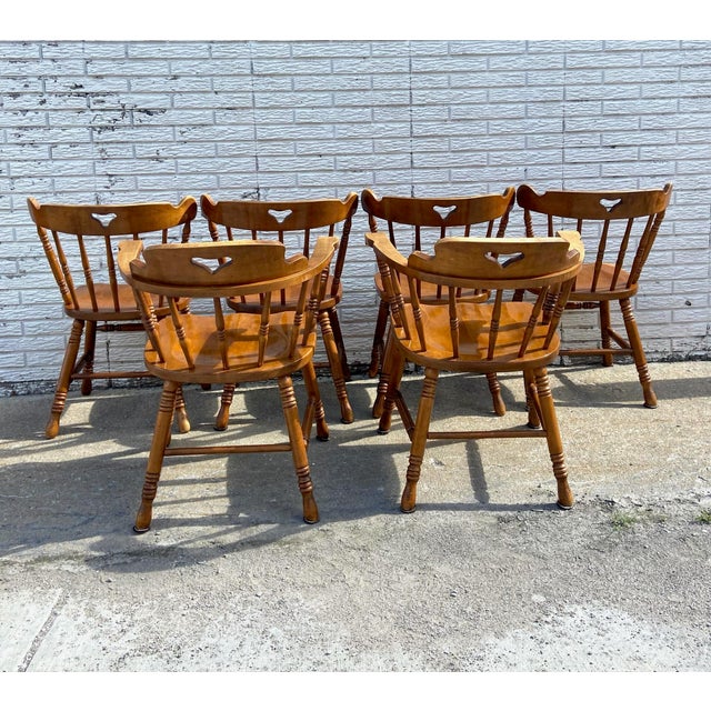 Vintage Tell City Hard Rock Maple Dining Chairs Set of 6 Chairish