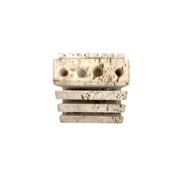 Stone Travertine Desk Organizer by Enzo Mari for Fratelli Mannelli, Italy, 1970s For Sale - Image 7 of 18