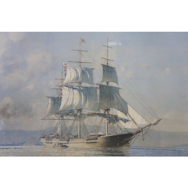 Late 20th Century John Stobart Nautical Maritime Clipper Ship Sailboat Harbor Lithographs 46" For Sale - Image 17 of 18