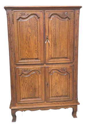 Vintage Oak Armoire Entertainment Cabinet