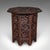 Small Antique Campaign Tea Table, Anglo-Indian, Relief Carved Teak, Victorian For Sale - Image 4 of 10