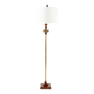 Mid 20th Century Patinated Bronze Floor Lamp For Sale