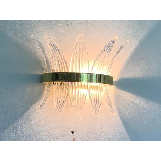 Impressive Palmetta wall sconce murano glass, our design from SimoEng Murano glass transparent color 25x25x20 cm =...