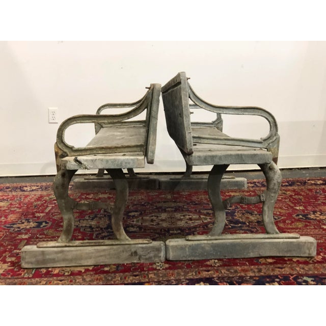 Early 20th Century Vintage American Benches- A Pair For Sale - Image 13 of 13