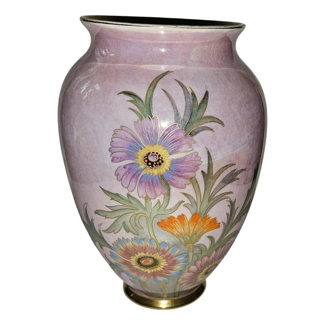 Art Deco Pink Lustre Floral Vase from Carlton Ware, England, 1930 For Sale