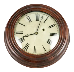 19th Century Victorian Brewster & Ingrahams 17” Mahogany Gallery Wall Clock