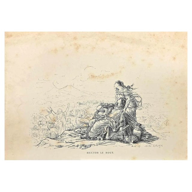 Hector Le Roux, Desolation, Lithograph, Late 19th Century For Sale