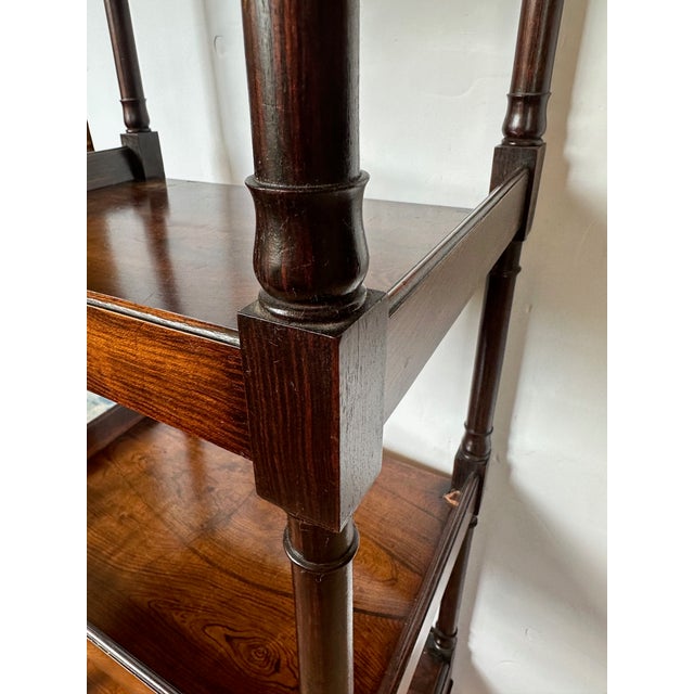 Traditional 18th Century Mahogany Regency Style English Etagere For Sale - Image 3 of 10