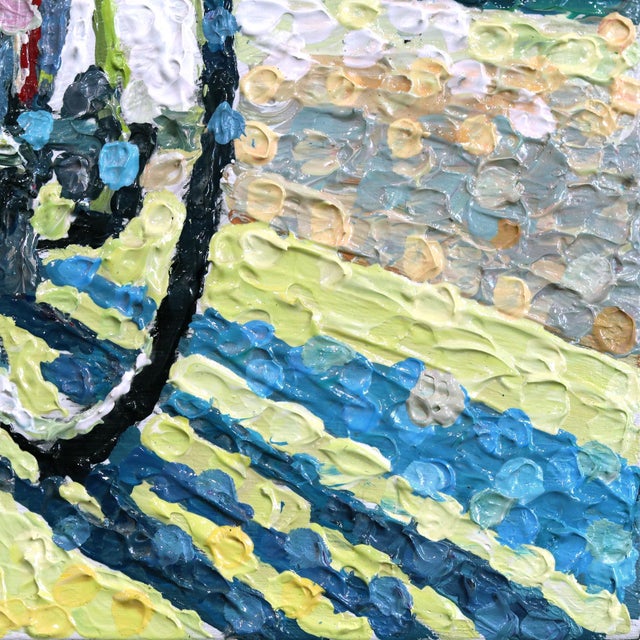 Sound and Motion - Original Urban Bicycle Still Life Pointillist Acrylic Painting For Sale In Los Angeles - Image 6 of 9