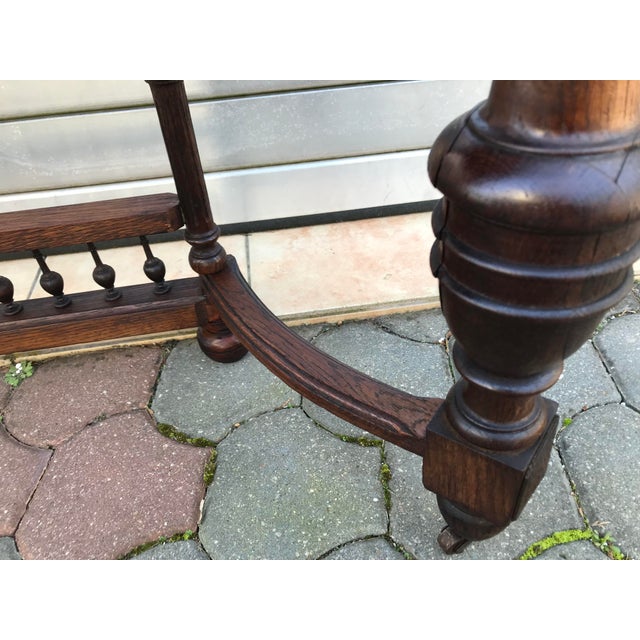 Art Nouveau Console with Drawer in Solid Oak, 1920s For Sale - Image 11 of 18