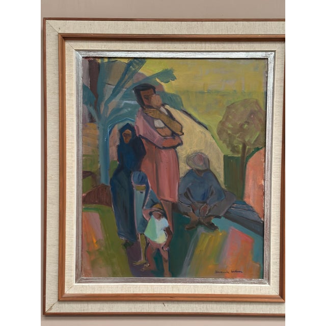 Margareta Wallin, Family in Tenerife, 1950s, Oil on Canvas, Framed For Sale - Image 7 of 17