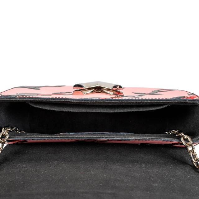 Pink Louis Vuitton Twist MM Epi Leather Chain Flower Print Pink Crossbody Bag For Sale - Image 8 of 11