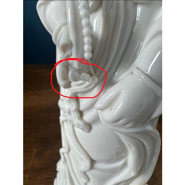 Antique Blanc De Chine Guanyin Pair For Sale - Image 9 of 18