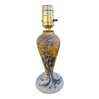 French Signed Art Glass Lamp Base For Sale