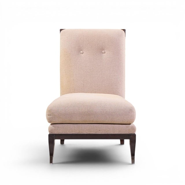 Mid 20th Century William Switzer Chaise Apollon Collection Armless Slipper Chairs - Pair For Sale - Image 5 of 13