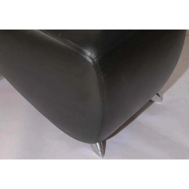 1990s Postmodern Leather BOBO Easy Chair by Dietmar Sharping For Sale - Image 5 of 11