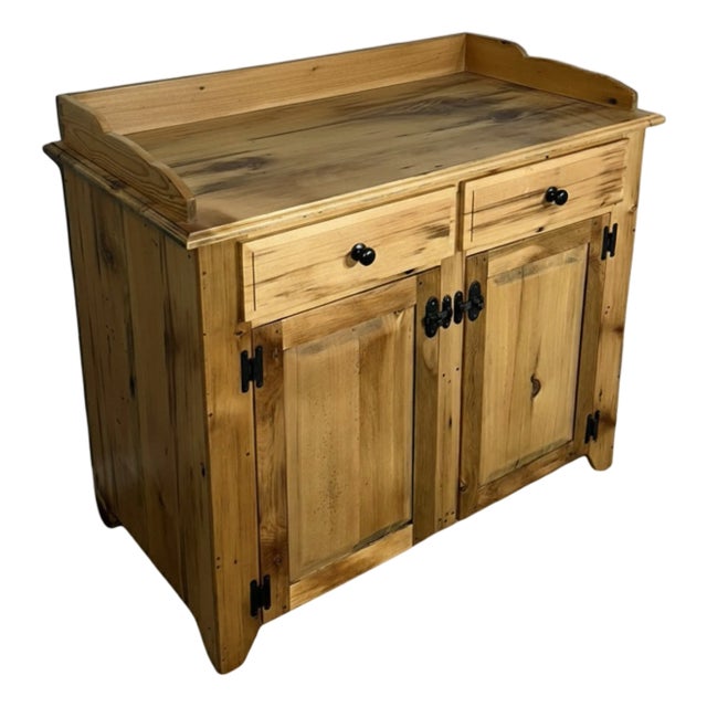 The Hartford Handcrafted Early American Dry Sink/Sideboard in Centuries-Old Reclaimed Pine For Sale