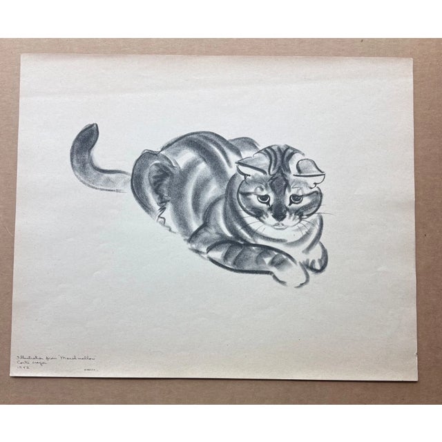 Up for sale is this vintage print from a 1943 collection by acclaimed illustrator Clare Turlay Newberry. It is matted in a...