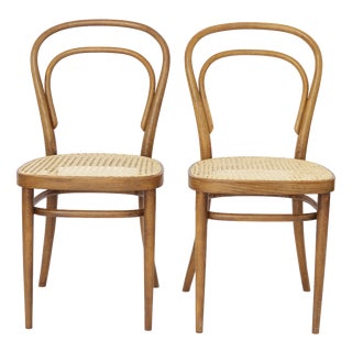 Vintage Model 14 Chairs in Bentwood from Thonet, 1980s, Set of 2 For Sale