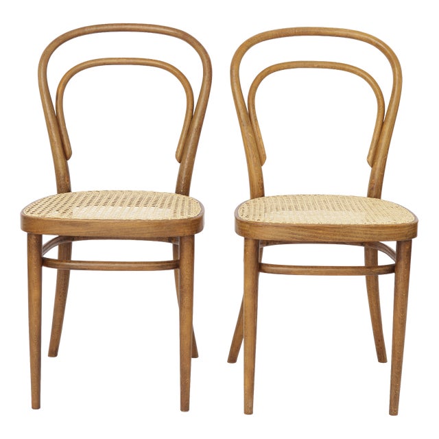 Vintage Model 14 Chairs in Bentwood from Thonet, 1980s, Set of 2 For Sale