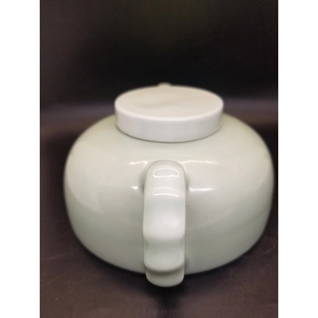 Handmade Celadon Ceramic Teapot With Strainer, Porcelain For Sale - Image 4 of 7