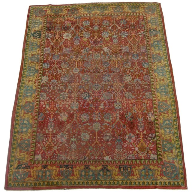 Antique Hereke Rug 7.7x5.7 For Sale - Image 4 of 4
