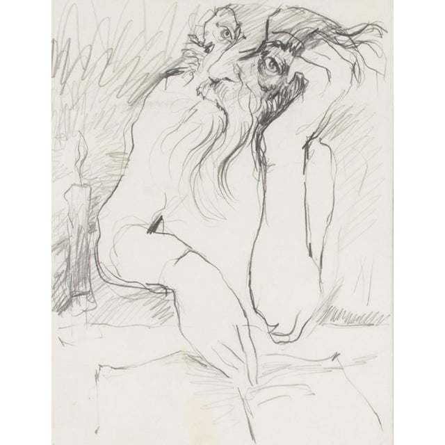 A 1960s graphite pencil drawing by the American artist James L. Bruch (1942-2023). Titled "The Bored Reader," this drawing...