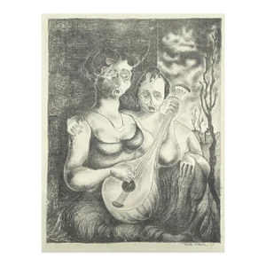 1953 Trevor Hellems Musical Lithograph
