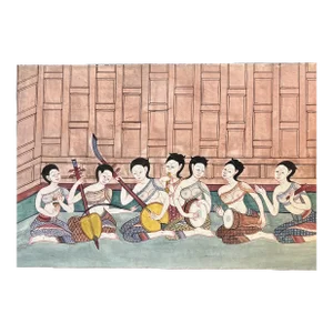 Antique Buddhist Prayer Manuscript Sheet Samut Khoi