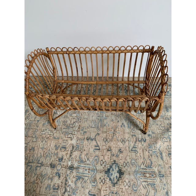 20th Century Boho Chic Rattan Bamboo Bassinet Crib Chairish