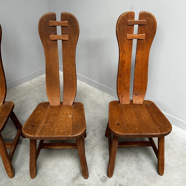 1970s Vintage Dining Chairs attributed to De Puydt, Belgium, 1960s, Set of 4 For Sale - Image 5 of 12