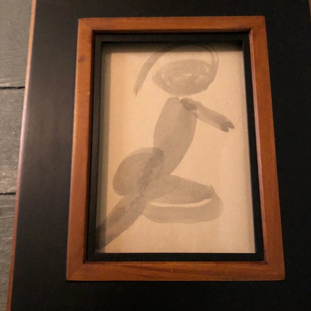 Original watercolor painting on paper unsigned study 5 x 7 overall size with vintage photo frame is 9 x 11 can be hung or...