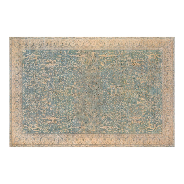 Fine Antique Indian Handmade Wool Rug For Sale
