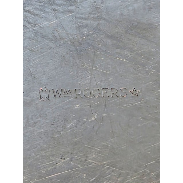 Mid-Century Modern Vintage Wm. Rogers Silverplate Round Serving Tray, 12" For Sale - Image 3 of 4