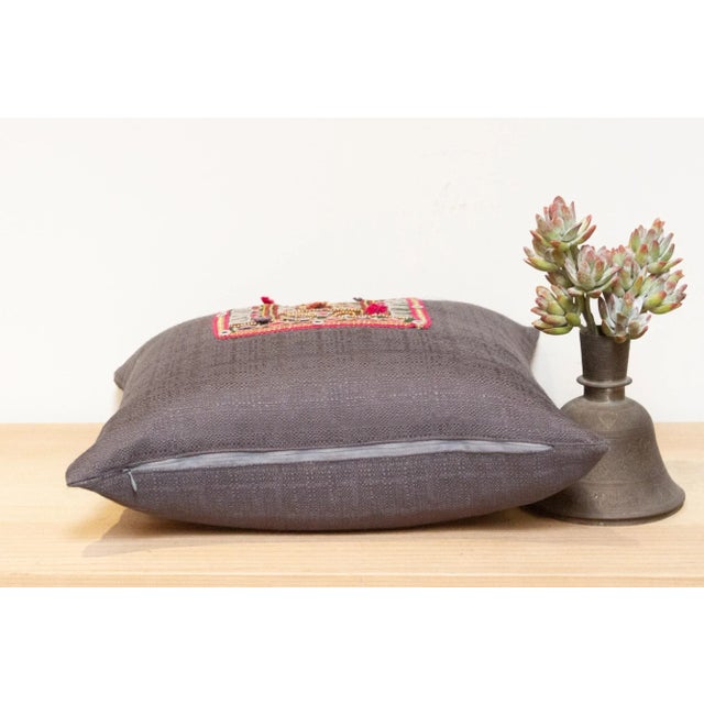 19th Century Suma Antique Tapestry Linen Pillow For Sale - Image 5 of 7