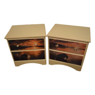 Late 20th Century Pair of Custom Nautical/Sunset Rowboat Nightstands For Sale