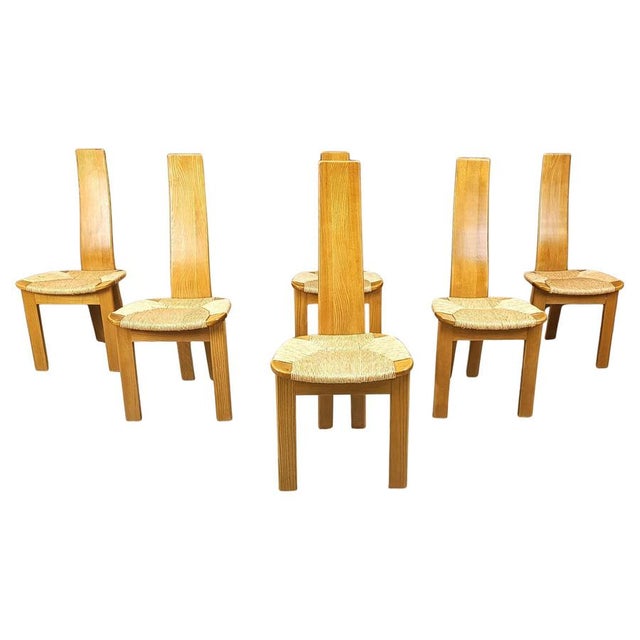 Vintage Wicker High-Back Dining Chairs, 1960s, Set of 5 For Sale - Image 10 of 10