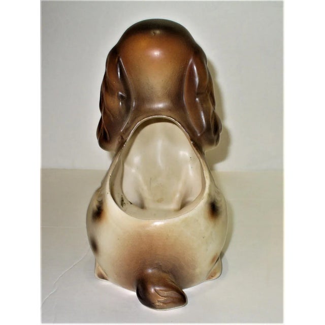 1960s Vintage 1960s Hand Painted Napco Small Ceramic Dog Planter Made in Japan For Sale - Image 5 of 9