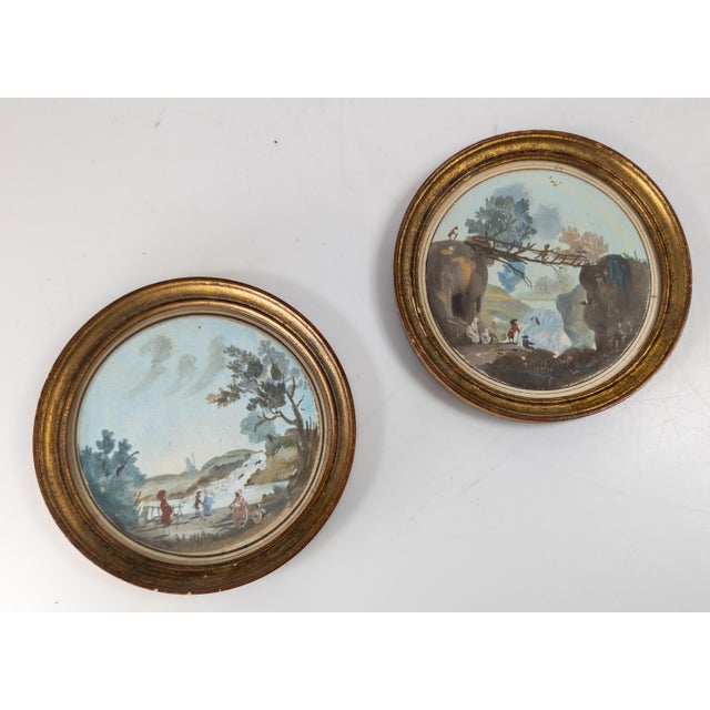 We are selling this great little pair of French paintings. These paintings are probably late 18th or early 19th century....