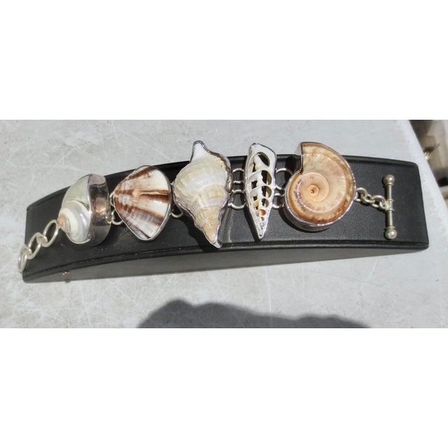 Shell and Fine Silver Bracelet by Charles Albert For Sale - Image 4 of 6